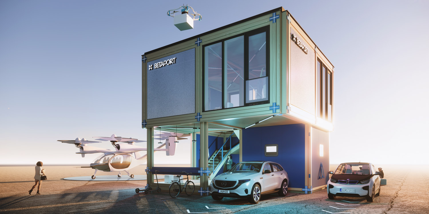 BetaPort NEXT ist der weltweit erste skalierbare und zirkuläre Mobilitäts-Hub.